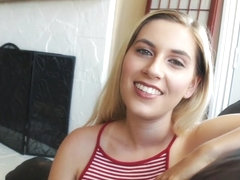 Provoking blonde stepsister with glasses is in need of a deep banging