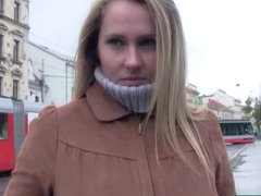 Amateur blonde Eurobabe Zuzana pussy nailed for money