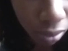 Youthful dark slut takes shlong in her hot lip face aperture and gets jizzed