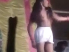 Indian girl Strip dance show in public