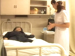 Japanese naughty nurse gets a creampie from her patient
