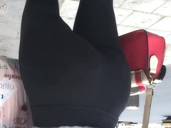 Bubble butt with yoga pants and heels