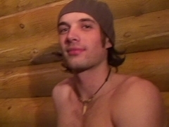 Boyfrend playing with 2 sexy college strumpets in the sauna